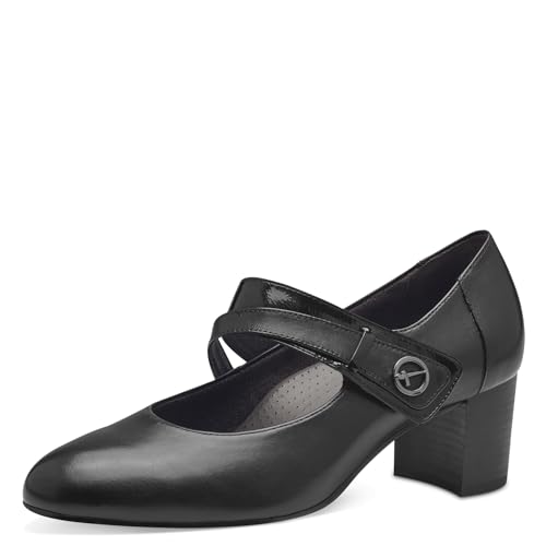 Tamaris COMFORT Damen Pumps mit Riemen Mary Jane aus Leder, Schwarz (Black Nappa), 38 EU von Tamaris