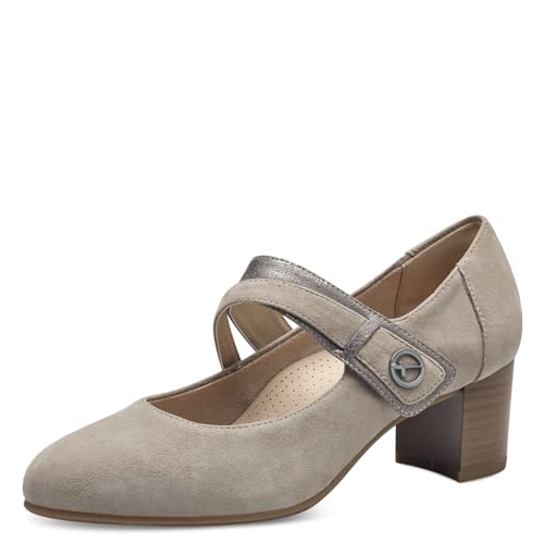 Tamaris COMFORT Damen Pumps mit Riemen Mary Jane aus Leder, Braun (Stone), 40 EU von Tamaris