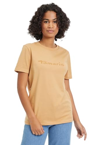 Tamaris Damen AALEN T-Shirt, Iced Coffee, M von Tamaris