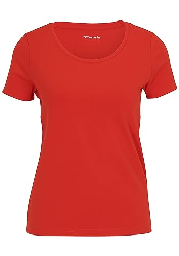 Tamaris Damen ALBA T-Shirt, Fiery Red, S von Tamaris