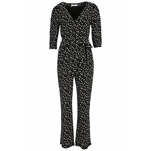 Tamaris Damen AOP Gewickelter Jumpsuit ANJO Schwarz 44 von Tamaris