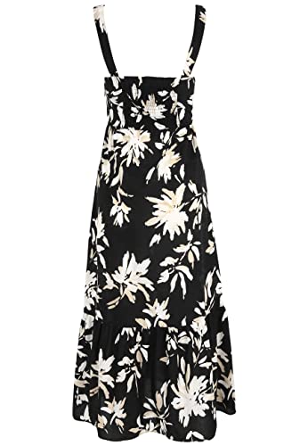 Tamaris Damen AOP Langes Träger Kleid ADANA Schwarz 40 von Tamaris