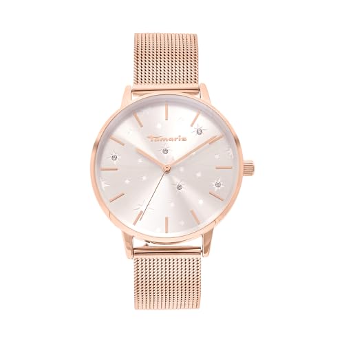 Tamaris Damenuhr – Schlichte, runde Armbanduhr für Damen 36 mm - Armbanduhr mit Edelstahl Meshband in Silber, Gold, Roségold, Schwarz, Blau, Grün, Lila UVM, wasserfest Tamaris Damenuhr – Schlichte, runde Armbanduhr für Damen 36 mm - Armbanduhr mit Edelstahl Meshband in Silber, Gold, Roségold, Schwarz, Blau, Grün, Lila UVM, wasserfest von Tamaris
