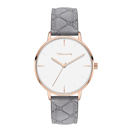 Tamaris Damenuhr mit Lederband – Runde Schlichte Armbanduhr für Damen 36 mm - Armbanduhr in Silber, Gold, Roségold, Schwarz, Blau, Grün, Lila, Rosa UVM von Tamaris