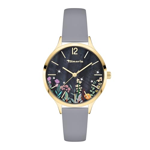 Tamaris Damen Analog Quarz Uhr mit Leder Armband TT-0142-LQ von Tamaris