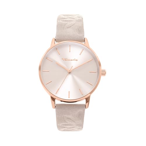 Tamaris Damenuhr mit Lederband – Runde Schlichte Armbanduhr für Damen 36 mm - Armbanduhr in Silber, Gold, Roségold, Schwarz, Blau, Grün, Lila, Rosa UVM von Tamaris