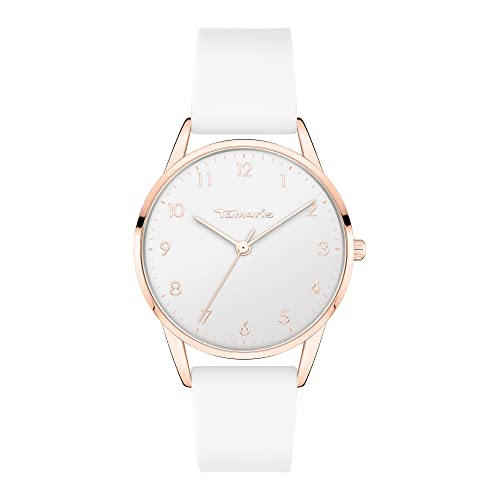 Tamaris Damen Analog Quarz Uhr mit Silikon Armband TT-0121-PQ von Tamaris