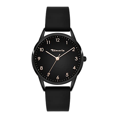 Tamaris Damen Analog Quarz Uhr mit Silikon Armband TT-0122-PQ von Tamaris