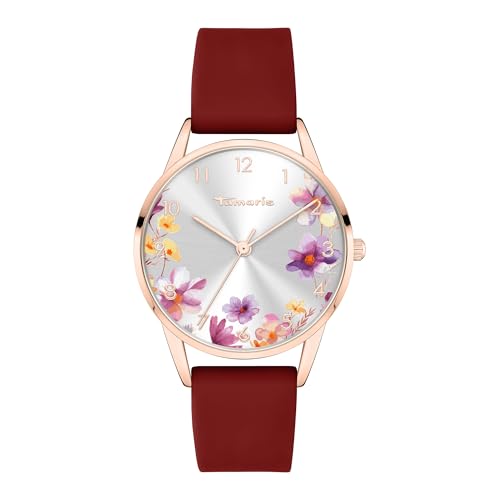 Tamaris Damen Analog Quarz Uhr mit Silikon Armband TT-0191-PQ von Tamaris