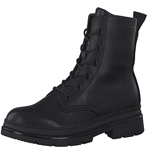 Tamaris Damen Ankle Boots, Frauen Stiefeletten,TOUCHit-Fußbett,Kurzstiefel,uebergangsschuhe,uebergangsstiefel,flach,Boots,Bootee,Black,40 EU von Tamaris