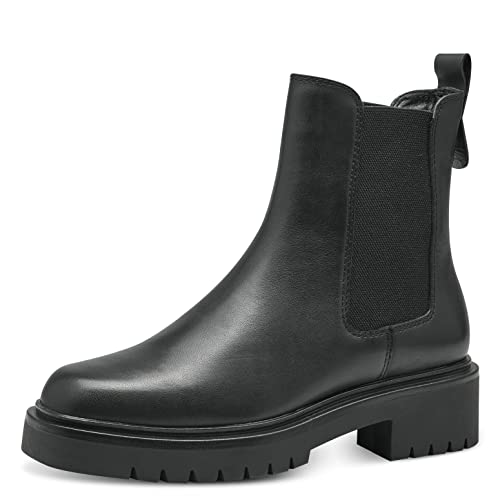 Tamaris Damen Ankle Boots, Frauen Stiefeletten,TOUCHit-Fußbett,Kurzstiefel,uebergangsschuhe,uebergangsstiefel,flach,Boots,Bootee,Black,40 EU von Tamaris
