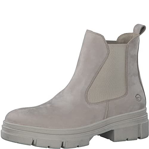 Tamaris Damen Ankle Boots, Frauen Stiefeletten,TOUCHit-Fußbett,flach,Boots,Stiefel,Bootee,Booties,halbstiefel,Kurzstiefel,Taupe NUBUC,42 EU von Tamaris