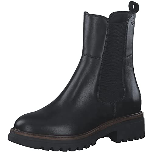 Tamaris Damen Ankle Boots, Frauen Stiefeletten,TOUCHit-Fußbett,uebergangsstiefel,flach,boots,stiefel,bootee,booties,halbstiefel,BLACK,42 EU von Tamaris