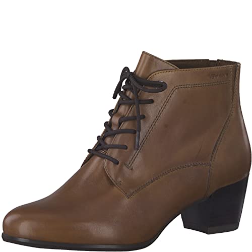 Tamaris Damen Ankle Boots, Frauen Stiefeletten,Wechselfußbett,Booties,halbstiefel,Kurzstiefel,uebergangsschuhe,Cognac,37 EU von Tamaris