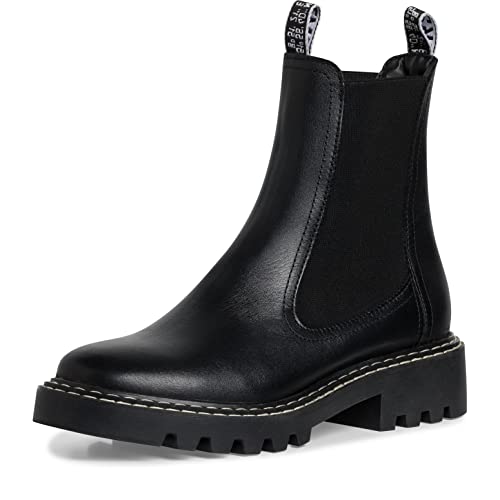 Tamaris Damen Ankle Boots, Frauen Stiefeletten,Wechselfußbett,flach,boots,stiefel,bootee,booties,halbstiefel,kurzstiefel,BLACK,36 EU von Tamaris