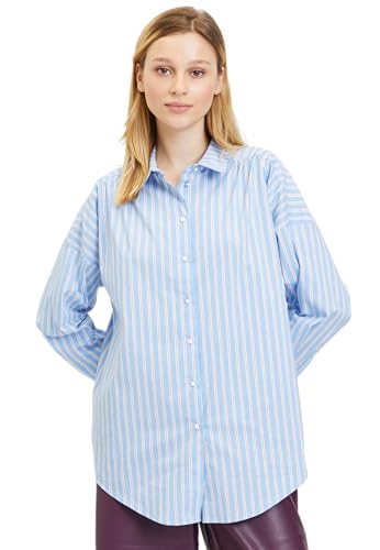 Tamaris Damen BAYSTEP Shirts, Della Robbia Blue Striped, 42 von Tamaris