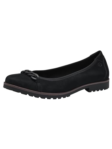 Tamaris Damen Ballerinas Leder; Black/schwarz; 37 EU von Tamaris