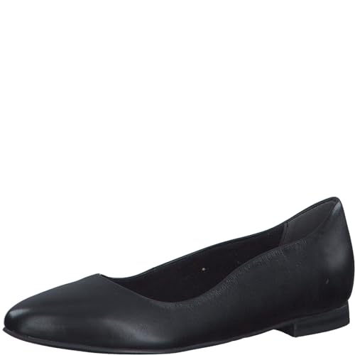 Tamaris Damen Ballerinas Leder Blockabsatz; BLACK LEATHER/schwarz; 38 EU von Tamaris