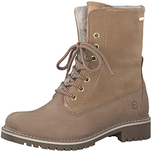 Tamaris Damen Bequemschuhe, Frauen Schnürschuhe,DUOtex,wasserabweisend,warm gefüttert,Komfortschuhe,Halbschuhe,schnürschuhe,Camel,37 EU von Tamaris