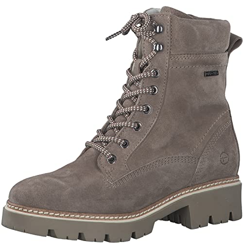 Tamaris Damen Bequemschuhe, Frauen Schnürschuhe,Wechselfußbett,DUOtex,wasserabweisend,warm gefüttert,Schnuerer,straßenschuhe,Taupe,36 EU von Tamaris