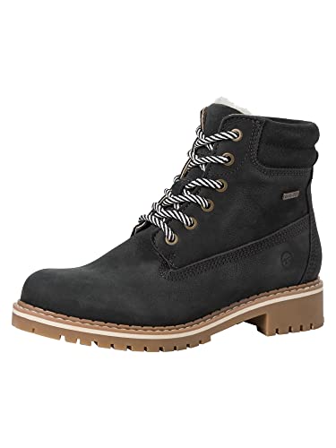 Tamaris Damen Bequemschuhe, Frauen Schnürschuhe,Wechselfußbett,DUOtex,wasserabweisend,warm gefüttert,lace-up Shoes,Halbschuhe,Navy,38 EU von Tamaris