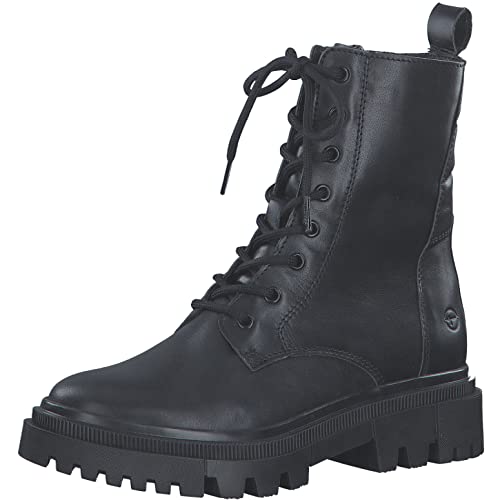 Tamaris Damen Bequemschuhe, Frauen Schnürschuhe,Wechselfußbett,DUOtex,wasserabweisend,warm gefüttert,straßenschuhe,Black Leather,42 EU von Tamaris