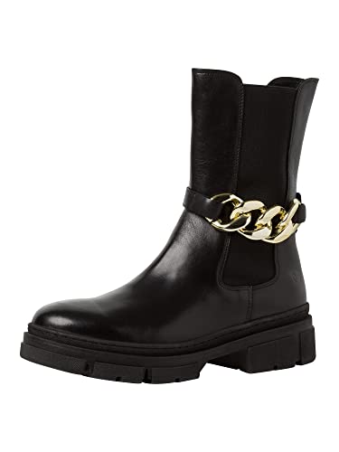 TAMARIS Damen 1-1-25983-29 Mode-Stiefel, Black/Gold, 38 EU von Tamaris