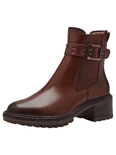 Tamaris Damen Chelsea Boots Leder; COGNAC/braun; 40 EU von Tamaris