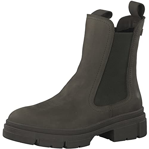 Tamaris Damen Chelsea Boots, Frauen Stiefeletten,Comfort Lining,TOUCHit-Fußbett,Bootee,Booties,halbstiefel,Kurzstiefel,Olive NUB. Uni,41 EU von Tamaris