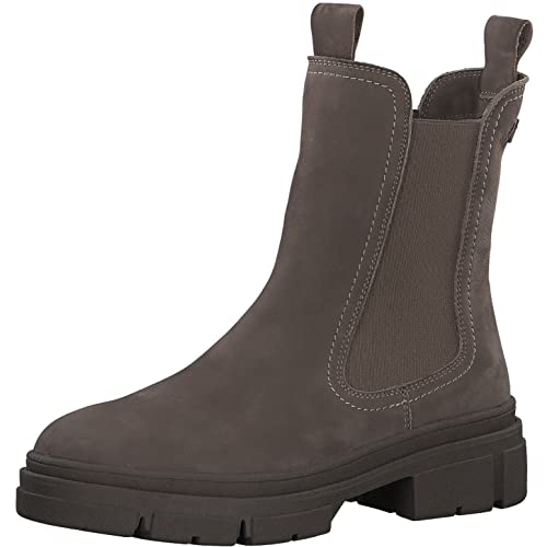 Tamaris Damen Chelsea Boots, Frauen Stiefeletten,TOUCHit-Fußbett,halbstiefel,Kurzstiefel,uebergangsschuhe,Pepper NUBUC,37 EU von Tamaris