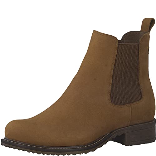 Tamaris Damen Chelsea Boots, Frauen Stiefeletten,TOUCHit-Fußbett,Booties,halbstiefel,Kurzstiefel,uebergangsschuhe,Cognac,37 EU von Tamaris