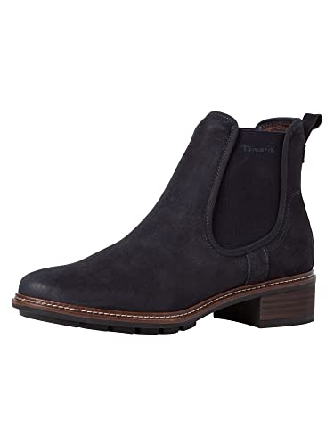 Tamaris Damen Chelsea Boots, Frauen Stiefeletten,TOUCHit-Fußbett,Kurzstiefel,uebergangsschuhe,uebergangsstiefel,Schlupfstiefel,Navy,37 EU von Tamaris