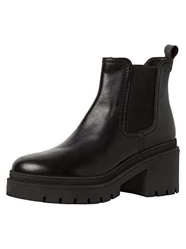 Tamaris Damen Chelsea Boots, Frauen Stiefeletten,TOUCHit-Fußbett,Schlupfstiefel,flach,Boots,Stiefel,Bootee,Booties,Black/Grey,40 EU von Tamaris