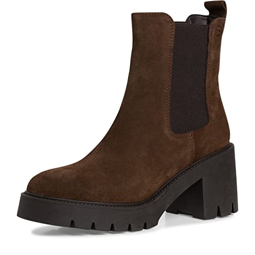 Tamaris Damen Chelsea Boots, Frauen Stiefeletten,TOUCHit-Fußbett,Booties,halbstiefel,Kurzstiefel,uebergangsschuhe,Mocca,38 EU von Tamaris