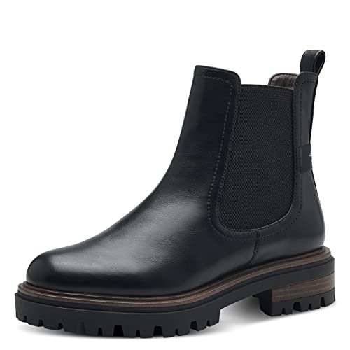 Tamaris Damen Chelsea Boots, Frauen Stiefeletten,TOUCHit-Fußbett,halbstiefel,Kurzstiefel,uebergangsschuhe,uebergangsstiefel,Black MATT,37 EU von Tamaris