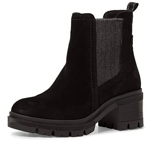 Tamaris Damen Chelsea Boots, Frauen Stiefeletten,TOUCHit-Fußbett,Kurzstiefel,uebergangsschuhe,uebergangsstiefel,Schlupfstiefel,Black,37 EU von Tamaris