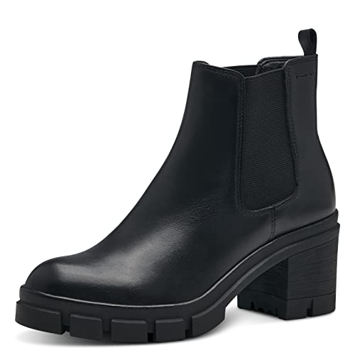 Tamaris Damen Chelsea Boots, Frauen Stiefeletten,TOUCHit-Fußbett,schlupfstiefel,flach,boots,stiefel,bootee,booties,halbstiefel,BLACK,36 EU von Tamaris