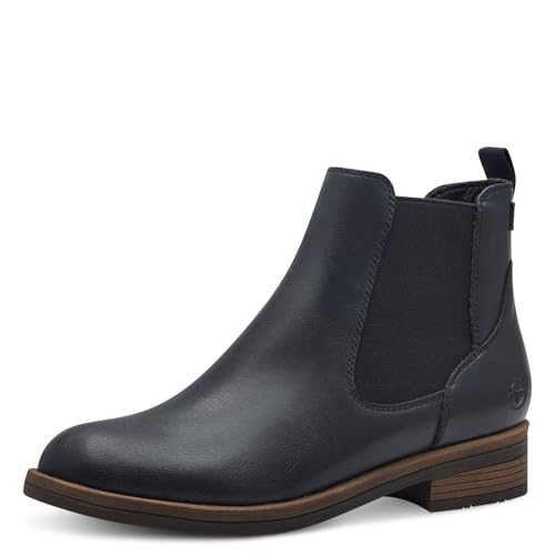 Tamaris Damen Chelsea Boots, Frauen Stiefeletten,TOUCHit-Fußbett,uebergangsstiefel,Schlupfstiefel,flach,Boots,Stiefel,Bootee,Navy,39 EU von Tamaris
