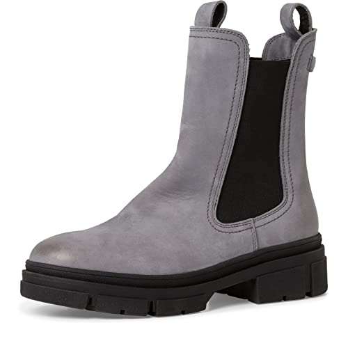 Tamaris Damen Chelsea Boots, Frauen Stiefeletten,TOUCHit-Fußbett,uebergangsstiefel,Schlupfstiefel,hoch,Boots,Stiefel,Bootee,Grey NUBUC,37 EU von Tamaris