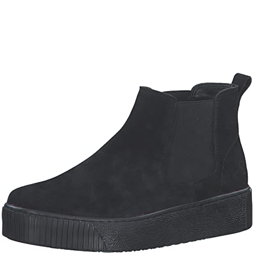 Tamaris Damen Chelsea Boots, Frauen Stiefeletten,Wechselfußbett,Comfort Lining,halbstiefel,Kurzstiefel,uebergangsschuhe,Black,37 EU von Tamaris