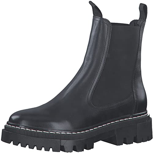 Tamaris Damen Chelsea Boots, Frauen Stiefeletten,Wechselfußbett,Comfort Lining,halbstiefel,Kurzstiefel,uebergangsschuhe,Black,37 EU von Tamaris
