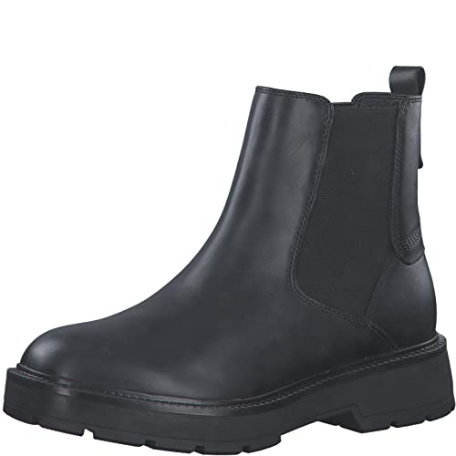 Tamaris Damen Chelsea Boots, Frauen Stiefeletten,Wechselfußbett,Comfort Lining,halbstiefel,Kurzstiefel,uebergangsschuhe,Black/Black,41 EU von Tamaris