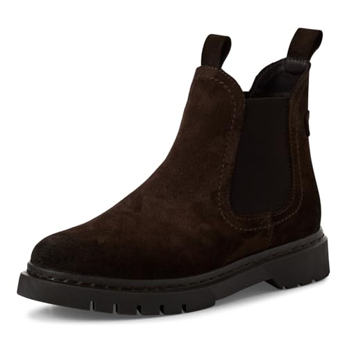 Tamaris Damen Chelsea Boots, Frauen Stiefeletten,Wechselfußbett,Comfort Lining,halbstiefel,Kurzstiefel,uebergangsschuhe,Mocca Suede,40 EU von Tamaris