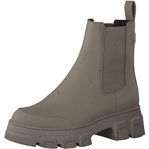 Tamaris Damen Chelsea Boots, Frauen Stiefeletten,Wechselfußbett,Schlupfstiefel,flach,Boots,Stiefel,Bootee,Booties,Taupe Uni,39 EU von Tamaris