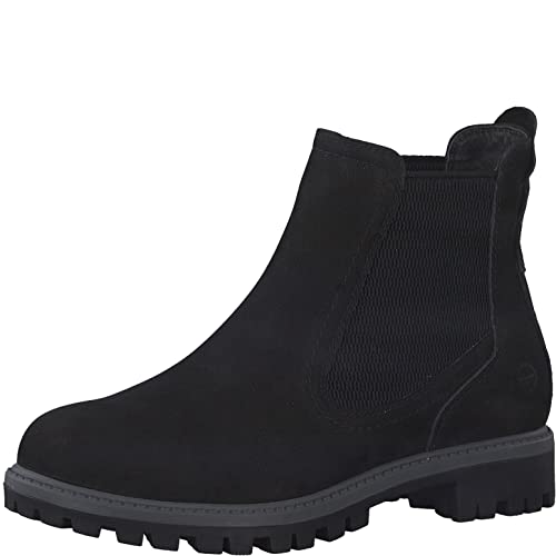 Tamaris Damen Chelsea Boots, Frauen Stiefeletten,Wechselfußbett,TOUCHit-Fußbett,Schlupfstiefel,flach,Boots,Stiefel,Bootee,Black Uni,36 EU von Tamaris
