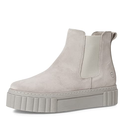 Tamaris Damen Chelsea Boots, Frauen Stiefeletten,Wechselfußbett,halbstiefel,kurzstiefel,uebergangsschuhe,uebergangsstiefel,LIGHT GREY,37 EU von Tamaris