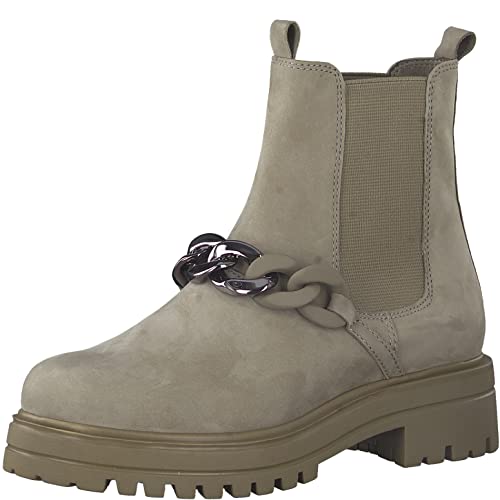 Tamaris Damen Chelsea Boots, Frauen Stiefeletten,Wechselfußbett,uebergangsstiefel,Schlupfstiefel,flach,Boots,Stiefel,Taupe NUBUC,37 EU von Tamaris