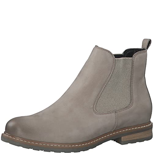 Tamaris Damen Chelsea Boots, Frauen Stiefeletten,uebergangsschuhe,uebergangsstiefel,schlupfstiefel,flach,boots,stiefel,TAUPE NUBUC,37 EU von Tamaris