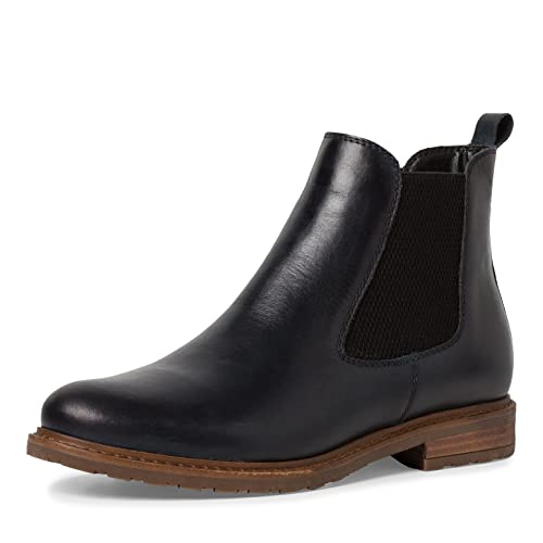 Tamaris Damen Chelsea Boots, Frauen Stiefeletten,uebergangsschuhe,uebergangsstiefel,schlupfstiefel,flach,boots,stiefel,NAVY LEATHER,38 EU von Tamaris