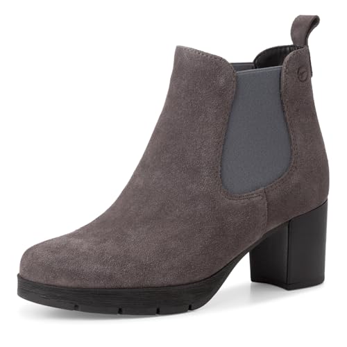 Tamaris Damen Chelsea Leder Blockabsatz bequem; GREY, EU 37 Tamaris Damen Chelsea Leder Blockabsatz bequem; GREY, EU 37 von Tamaris
